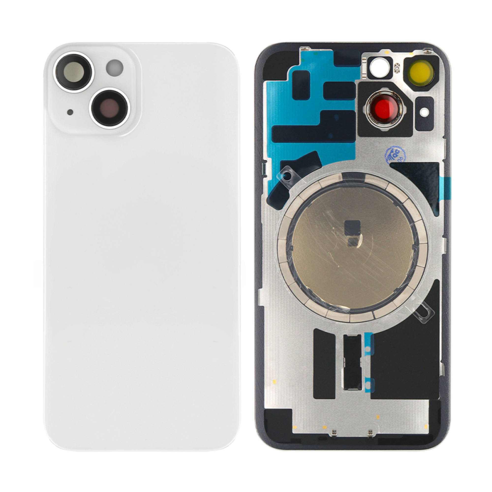 Vitre arrière iPhone 14 Blanc (Cadre caméra agrandi) - OEM