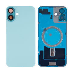Vitre arrière iPhone 16 Plus sans NFC, cadre caméra agrandi Bleu sarcelle