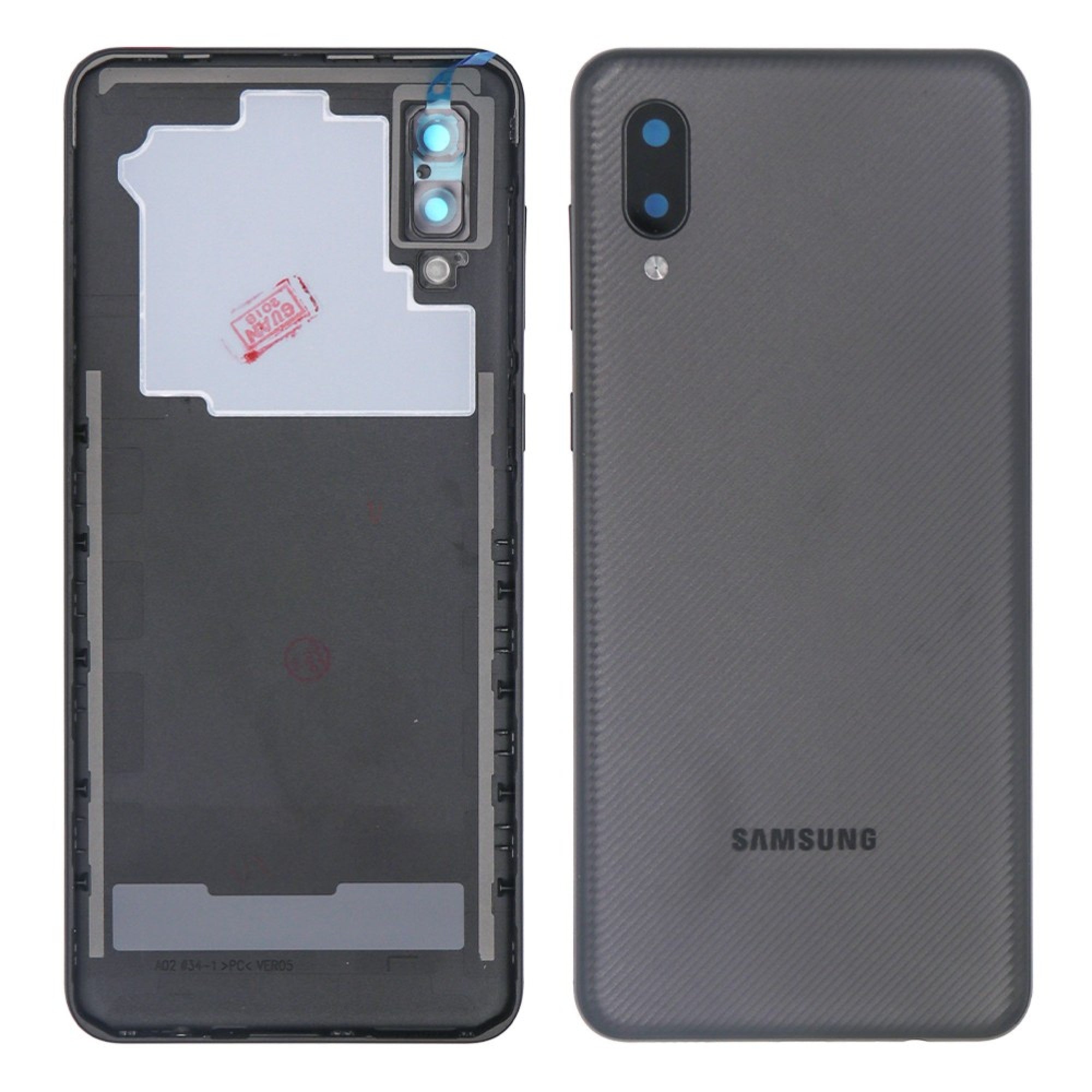 Vitre arrière Samsung Galaxy A02 A022F Noire Avec Lentille - OEM