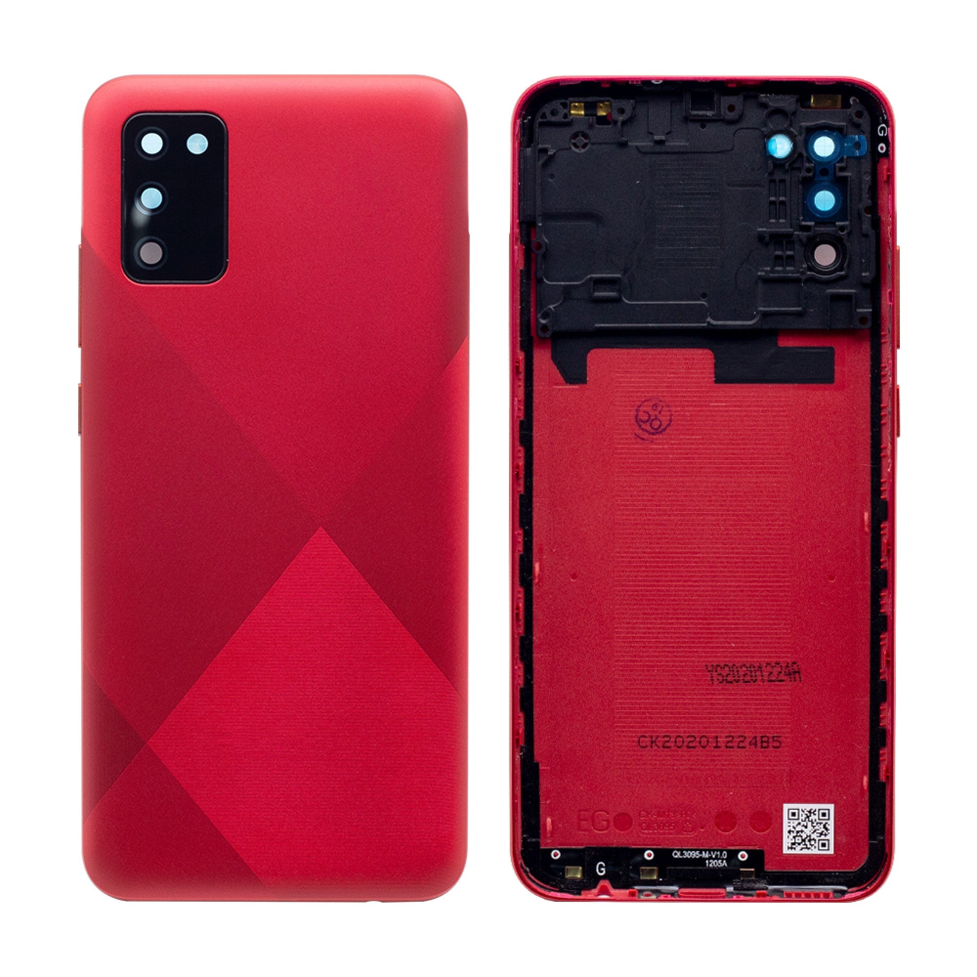 Vitre arrière Samsung Galaxy A02s A025F Rouge Avec Lentille - OEM