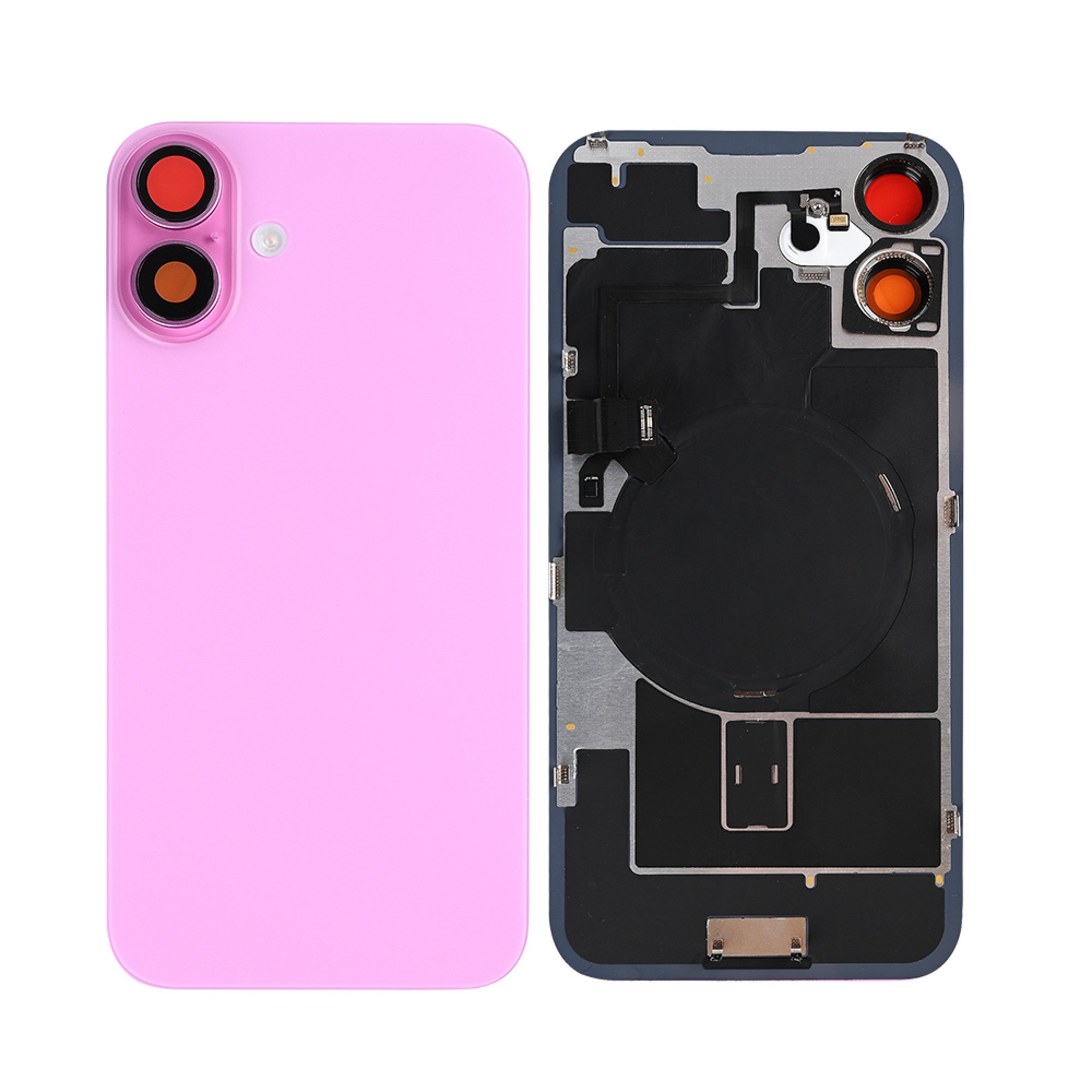 Vitre arrière iPhone 16 Plus avec NFC, cadre caméra agrandi Rose