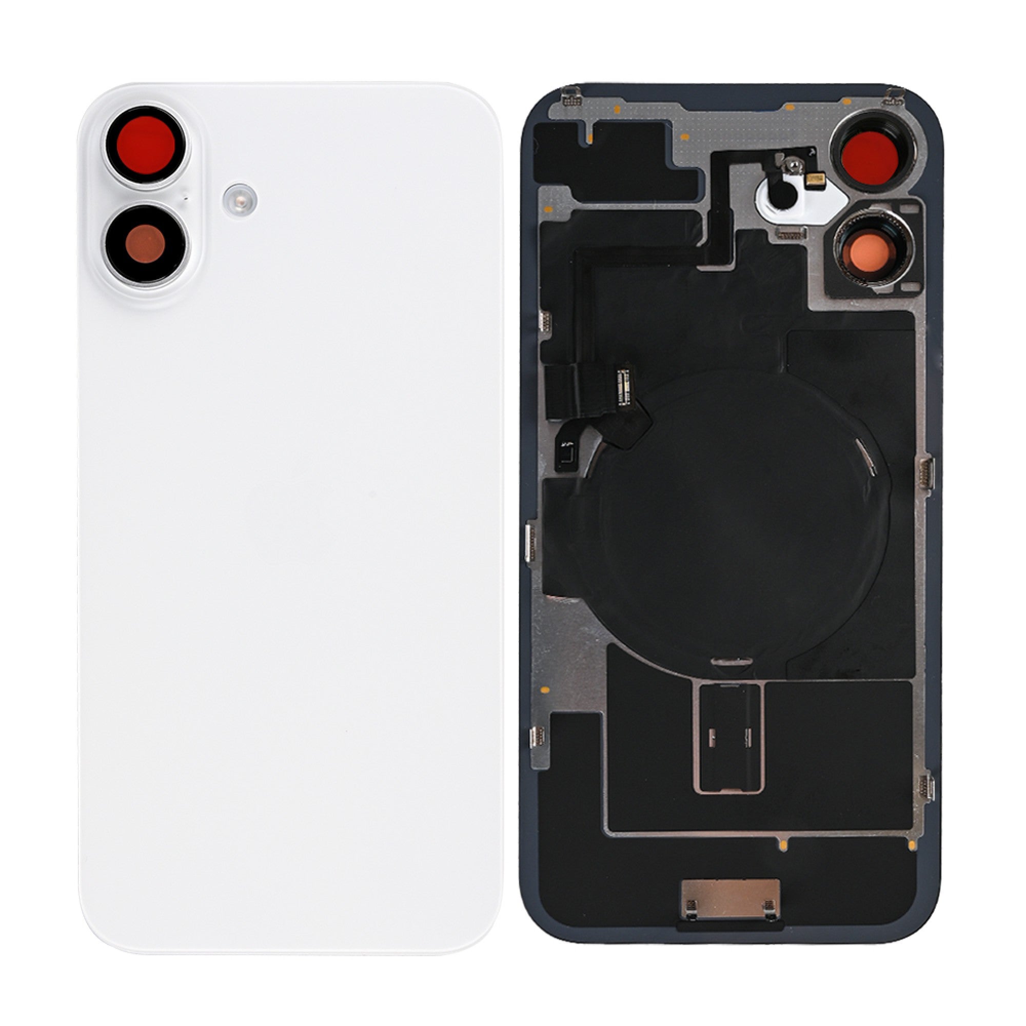 Vitre arrière iPhone 16 avec NFC, cadre caméra agrandi Blanc