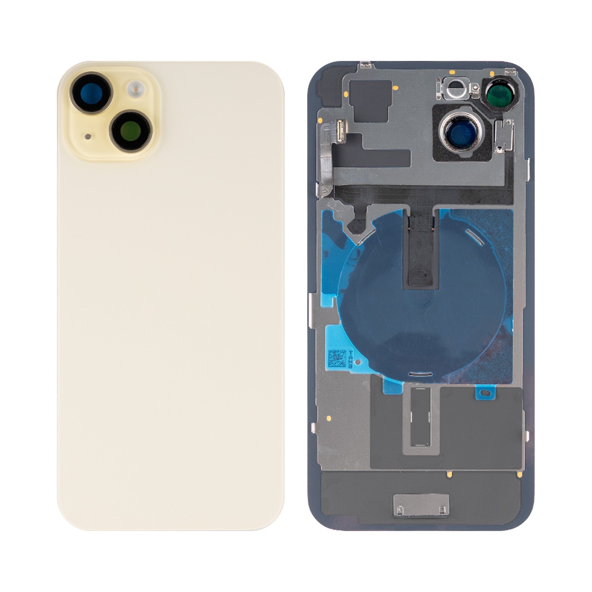 Vitre arrière iPhone 15 Plus Jaune avec NFC (Cadre caméra agrandi)