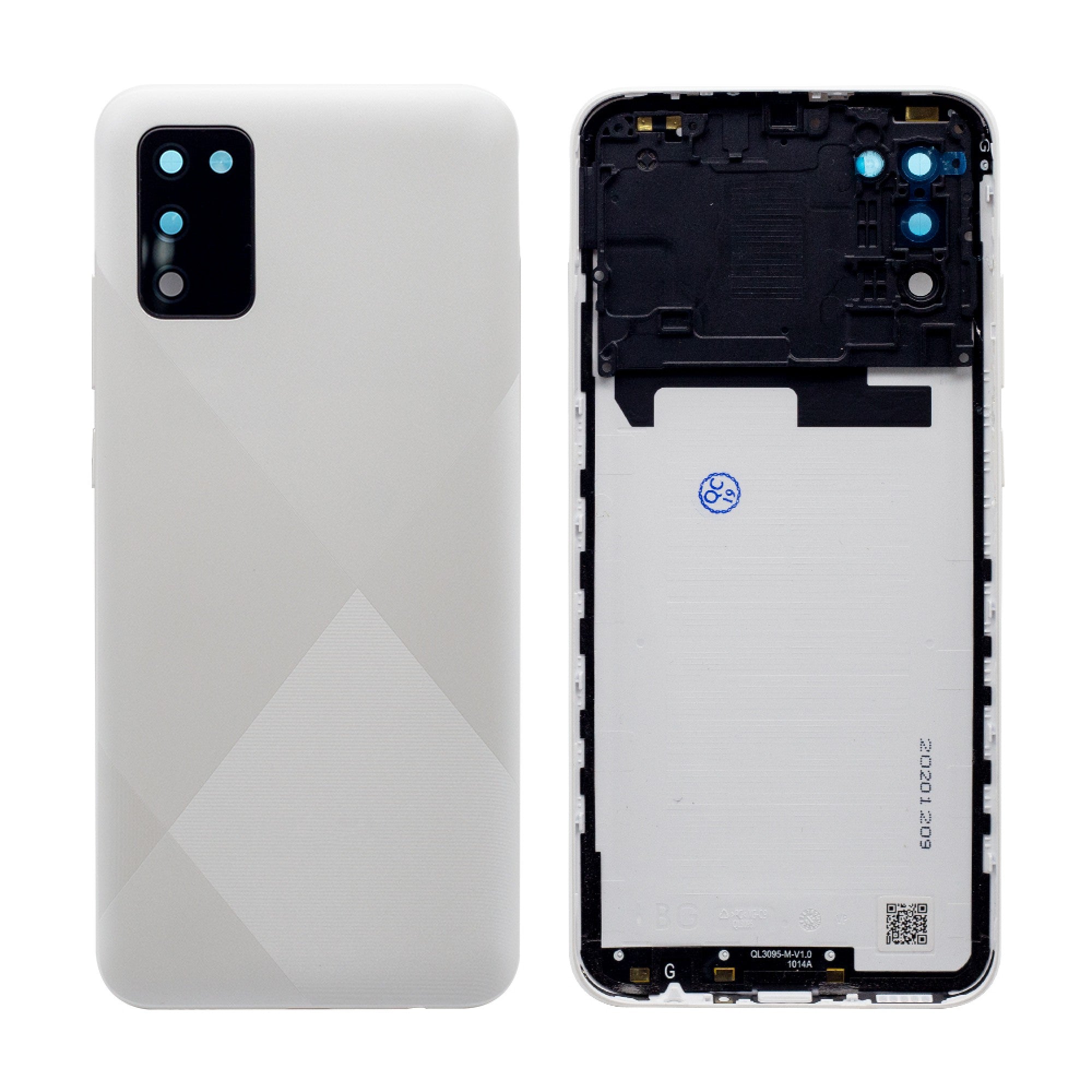 Vitre arrière Samsung Galaxy A02s A025F Blanche Avec Lentille - OEM