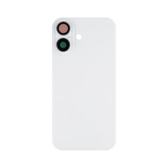 Vitre arrière iPhone 16 sans NFC, cadre caméra agrandi Blanc