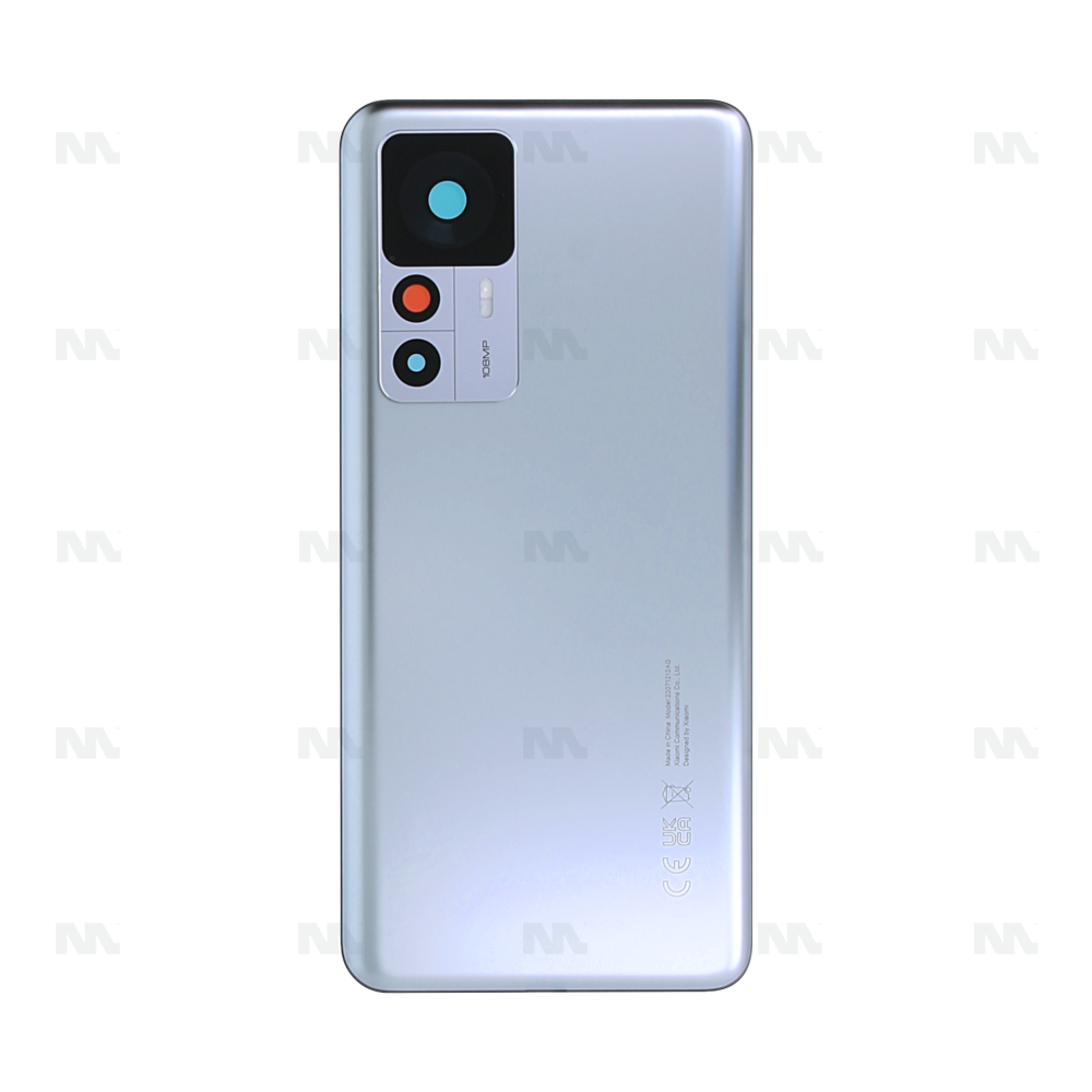 Vitre arrière Xiaomi 12T (22071212AG) Argent avec lentille - OEM