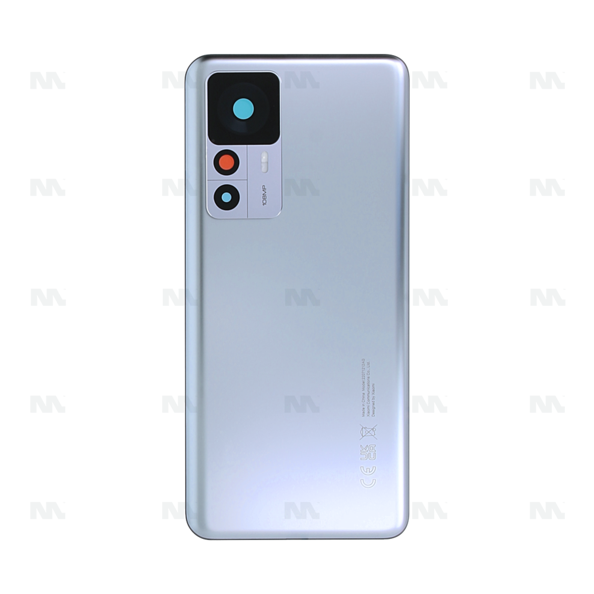Vitre arrière Xiaomi 12T (22071212AG) Argent avec lentille - OEM