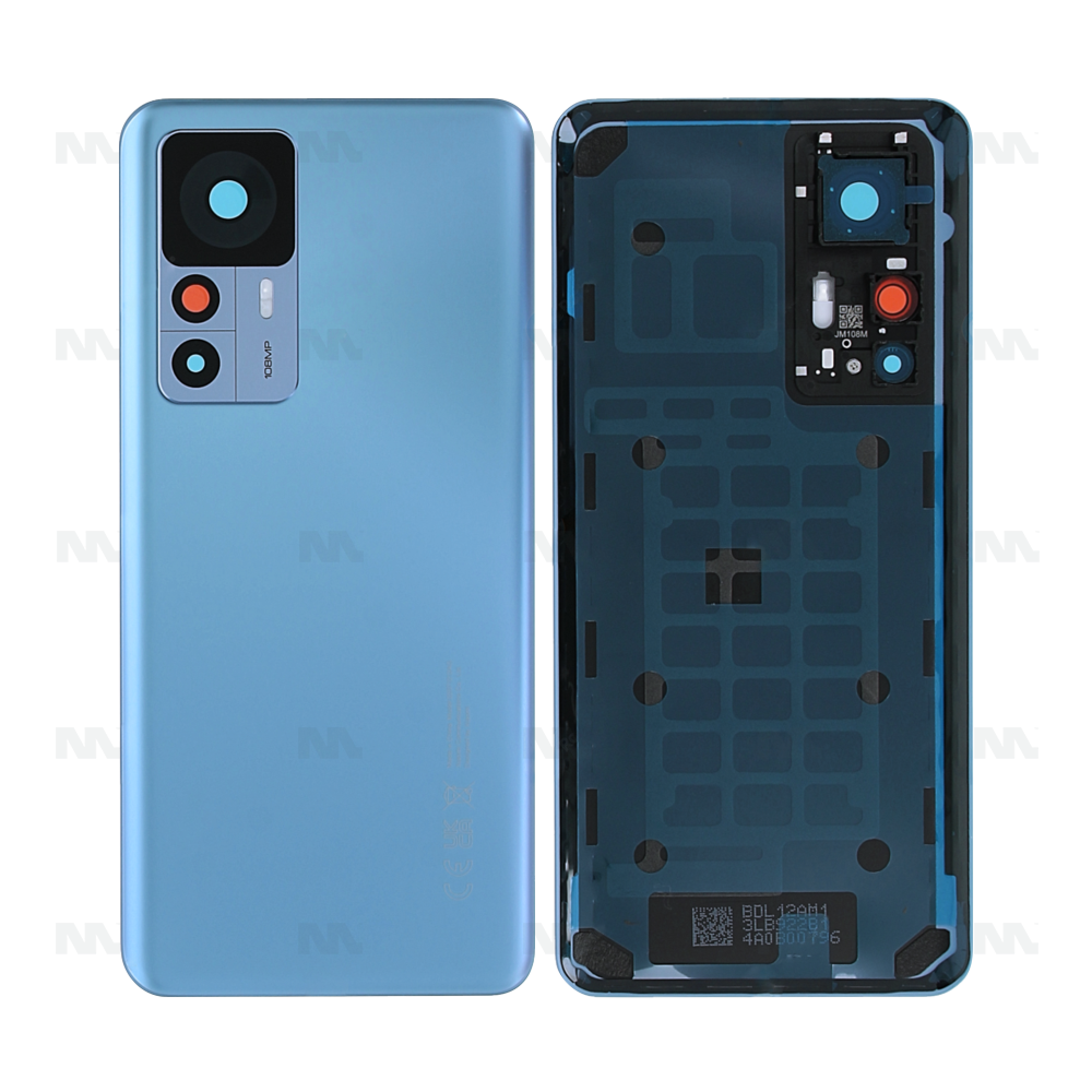 Vitre arrière Xiaomi 12T (22071212AG) Bleu avec lentille - OEM