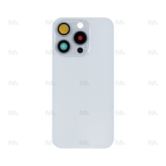 Vitre arrière pour iPhone 15 Pro Titane Blanc (Contour caméra agrandi) - Compatible