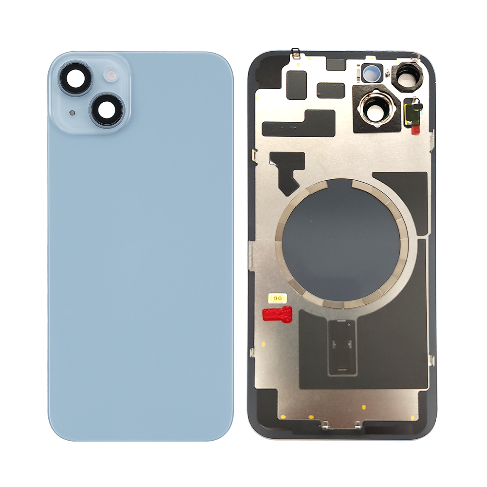 Vitre arrière iPhone 14 Plus Bleu (Contour caméra agrandi)