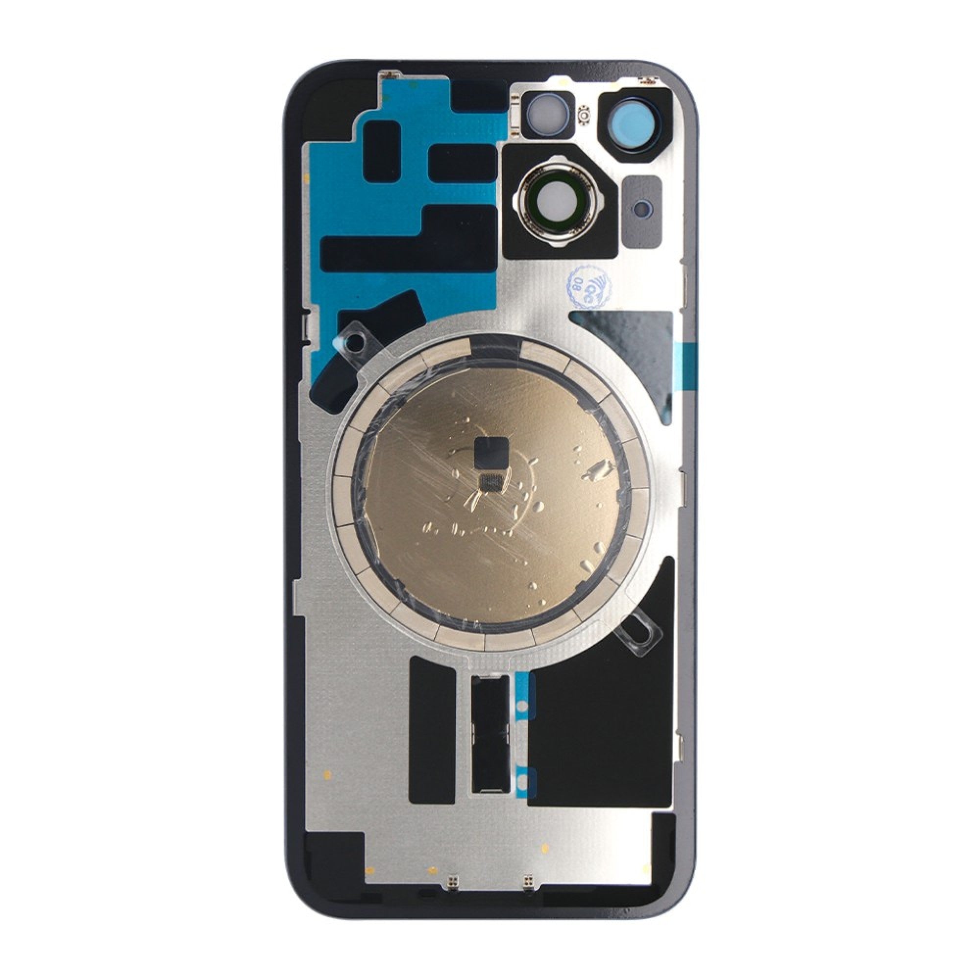 Vitre arrière iPhone 14 Bleu (Cadre caméra agrandi) - OEM