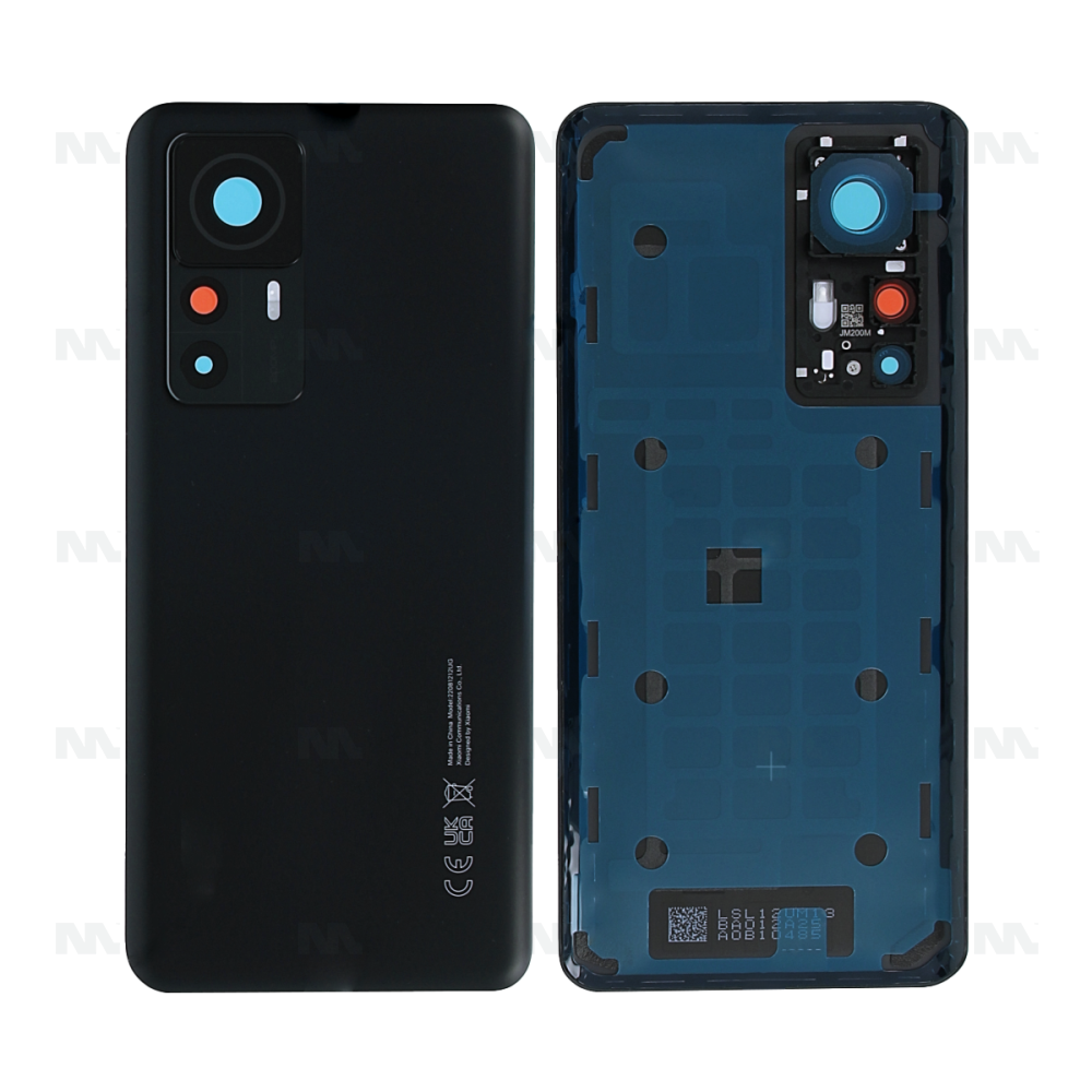 Vitre arrière Xiaomi 12T Pro 5G (22081212UG) Noire avec lentille - OEM