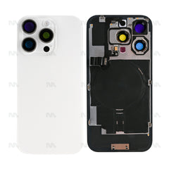 Vitre arrière iPhone 16 Pro avec NFC, cadre caméra agrandi Blanc Titane