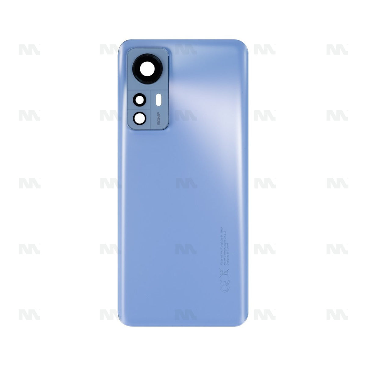 Vitre arrière Xiaomi 12 (2201123G) Bleu avec lentille - OEM