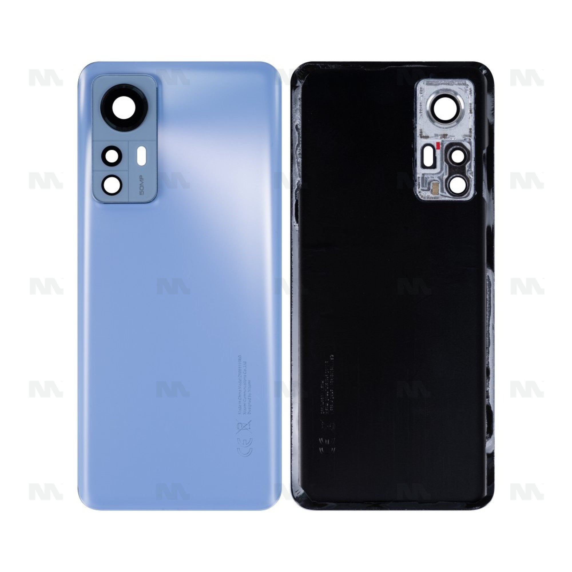 Vitre arrière Xiaomi 12 (2201123G) Bleu avec lentille - OEM