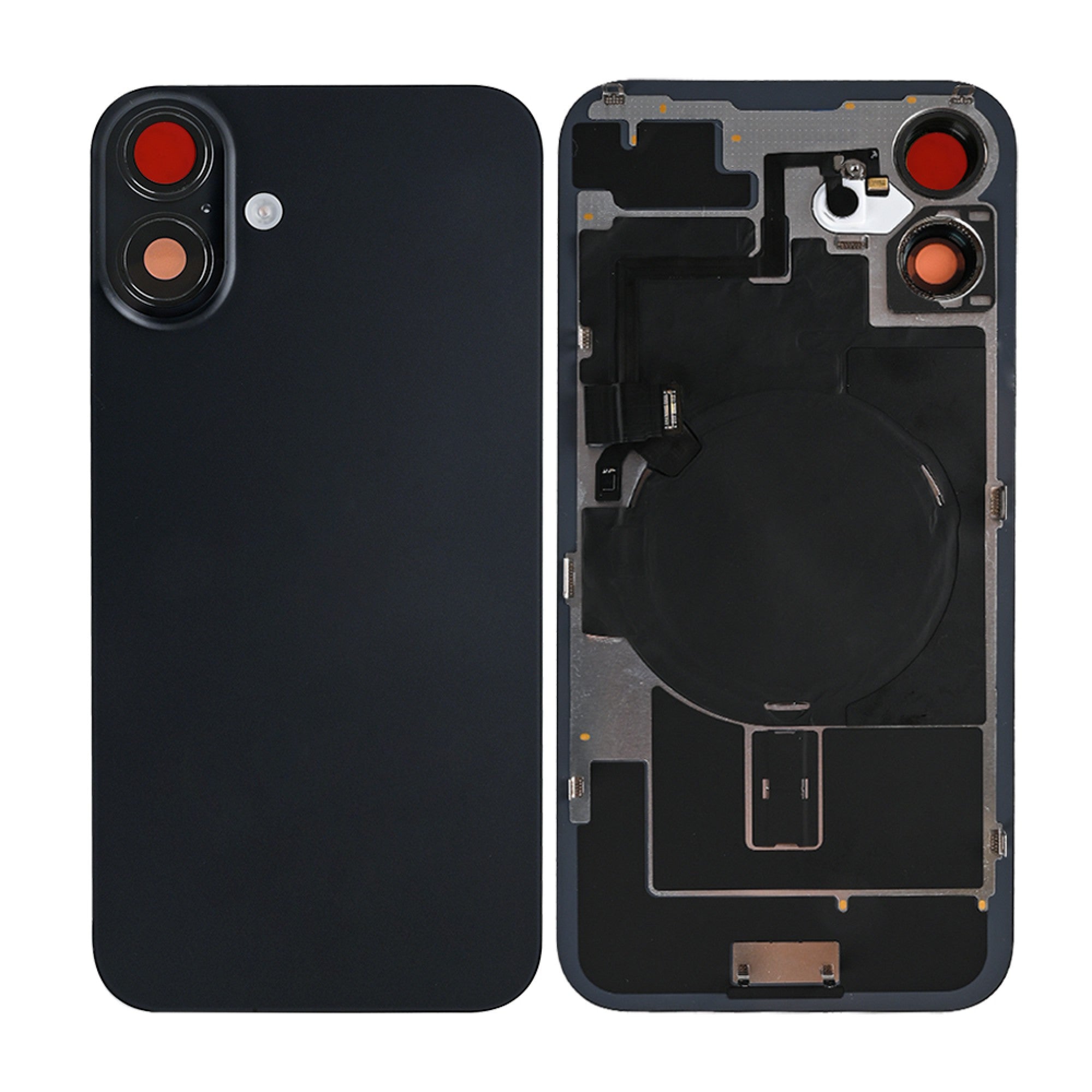 Vitre arrière iPhone 16 avec NFC, cadre caméra agrandi Noir