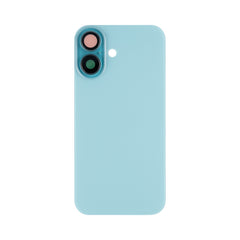 Vitre arrière iPhone 16 sans NFC, cadre caméra agrandi Bleu Sarcelle