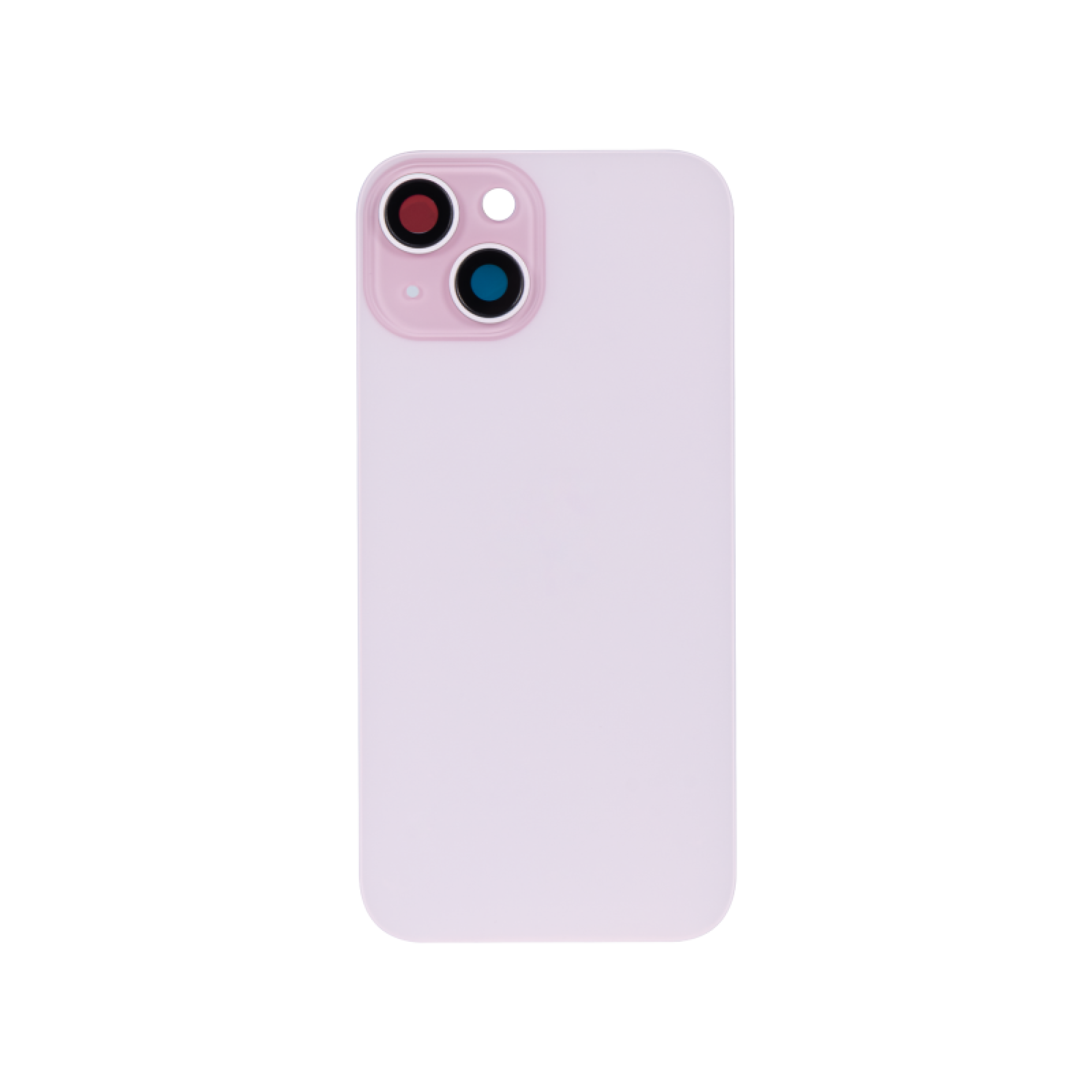 Vitre arrière iPhone 15 Plus Rose (Cadre caméra agrandi, sans logo)