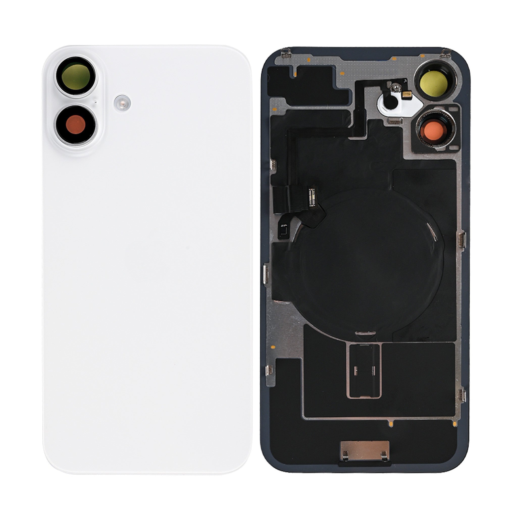 Vitre arrière iPhone 16 Plus avec NFC, cadre caméra agrandi Blanc