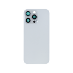Verre arrière iPhone 15 Pro Max Titane Blanc (Contour caméra agrandi) (sans logo)
