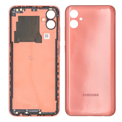 Vitre arrière Samsung Galaxy A04e A042F Orange avec lentille - OEM