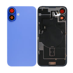 Vitre arrière iPhone 16 avec NFC, cadre caméra agrandi Bleu ultramarine