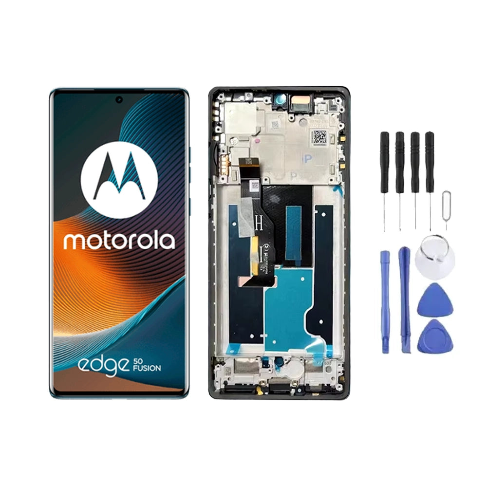 Chassis + Ecran LCD AMOLED + Vitre pour Motorola Edge 50 Fusion + Kit d'outils