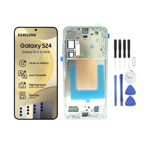 Chassis + Ecran LCD AMOLED + Vitre pour Samsung Galaxy S24 (S921) + Kit d'outils