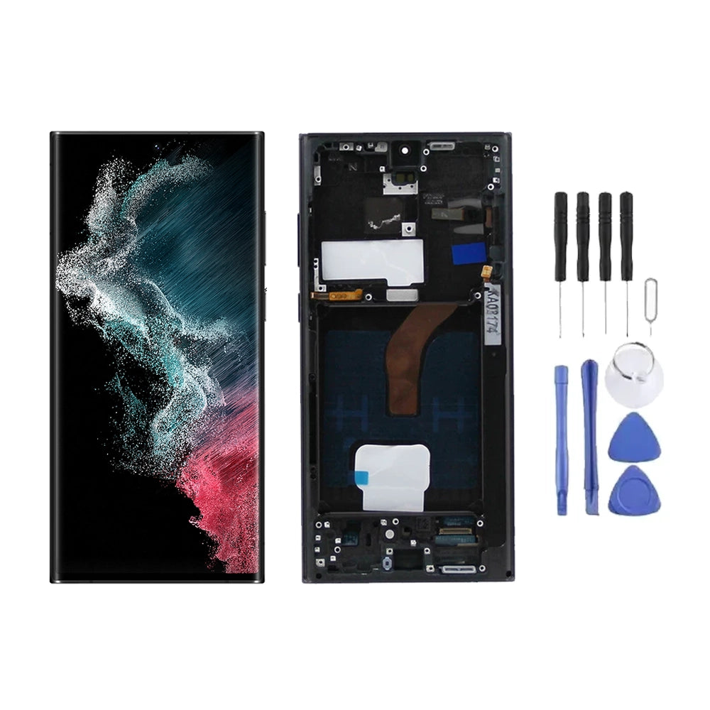 Chassis + Ecran LCD AMOLED + Vitre pour Samsung Galaxy S22 Ultra (S908)