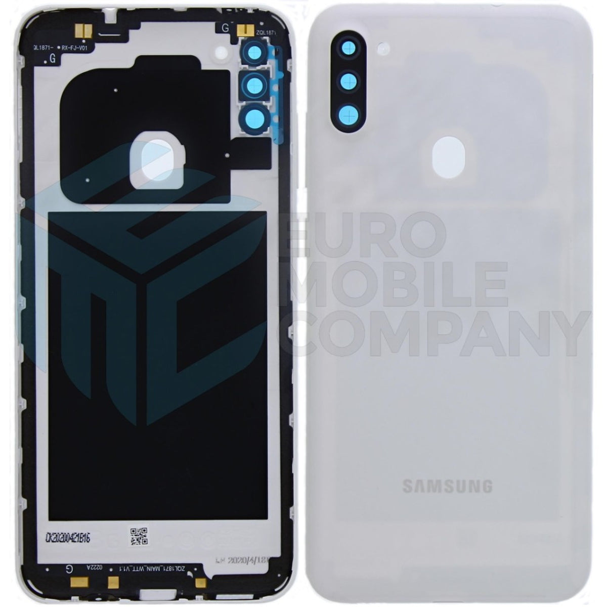 Vitre arrière Samsung Galaxy A11 A115F Blanche avec lentille – OEM