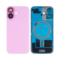 Vitre arrière iPhone 16 Rose sans NFC, cadre caméra agrandi