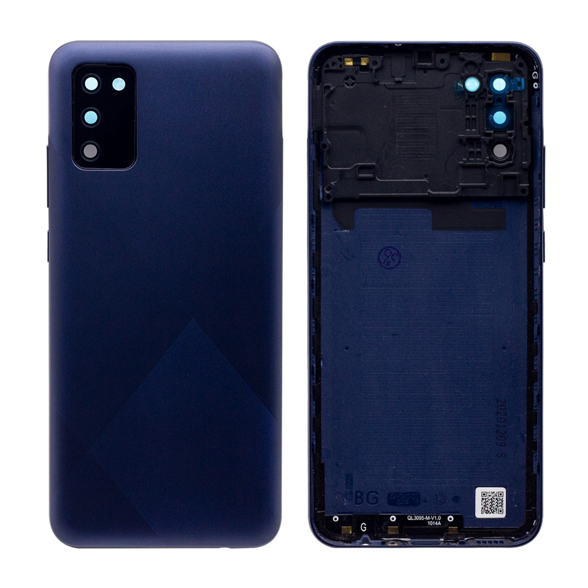 Vitre arrière Samsung Galaxy A02s A025F Bleue Avec Lentille - OEM