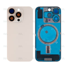 Vitre arrière iPhone 16 Pro sans NFC, cadre caméra agrandi Beige Titane
