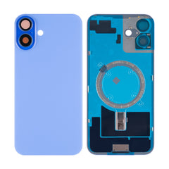 Vitre arrière iPhone 16 Plus sans NFC, cadre caméra agrandi Bleu ultramarine