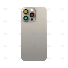 Vitre arrière pour iPhone 15 Pro Titane Naturel (Contour caméra agrandi) - Compatible