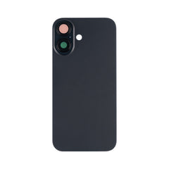 Vitre arrière iPhone 16 Noir sans NFC, cadre caméra agrandi
