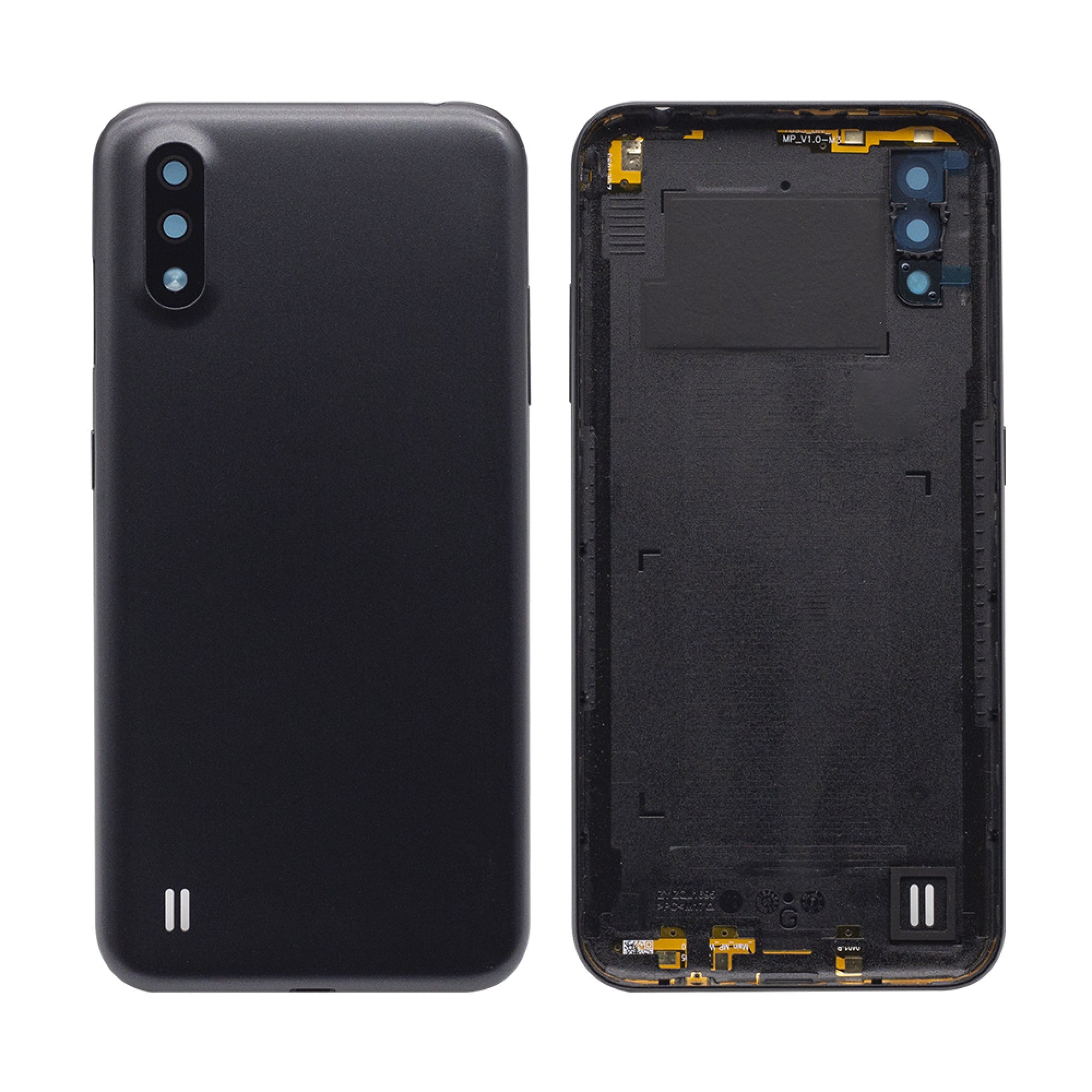 Vitre arrière Samsung Galaxy A01 A015F noire avec lentille - OEM
