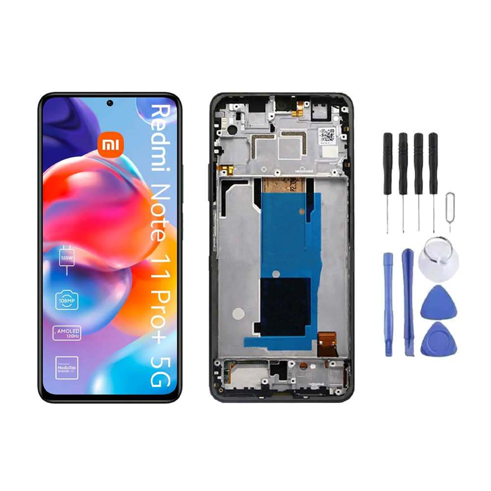 Chassis + Ecran LCD + Vitre pour Xiaomi Redmi Note 11 Pro+ 5G + Kit d'outils