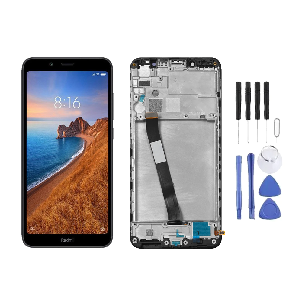 Chassis + Ecran LCD + Vitre pour Xiaomi Redmi 7A + Kit d'outils