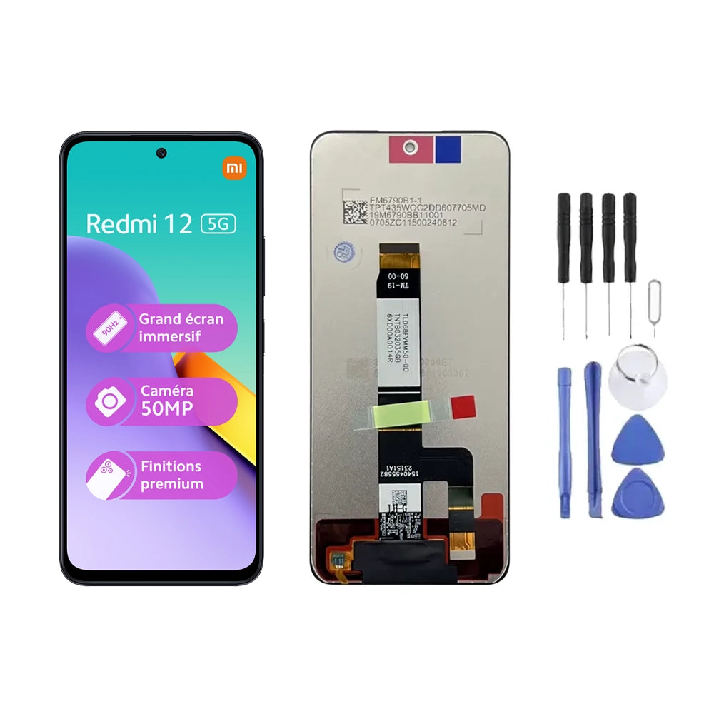 Ecran LCD + Vitre pour Xiaomi Redmi 12 5G + Kit d'outils