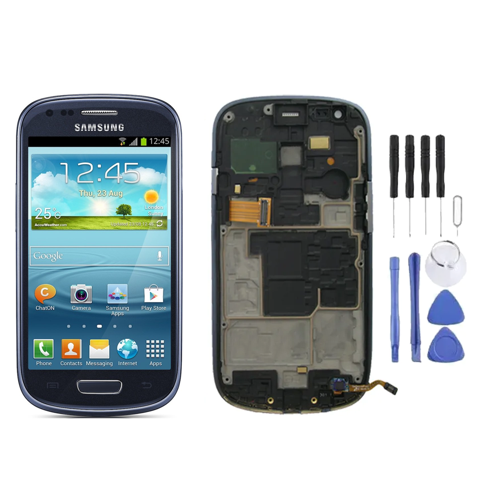 Chassis + Ecran LCD + Vitre pour Samsung Galaxy S3 Mini (I8190) + Kit d'outils