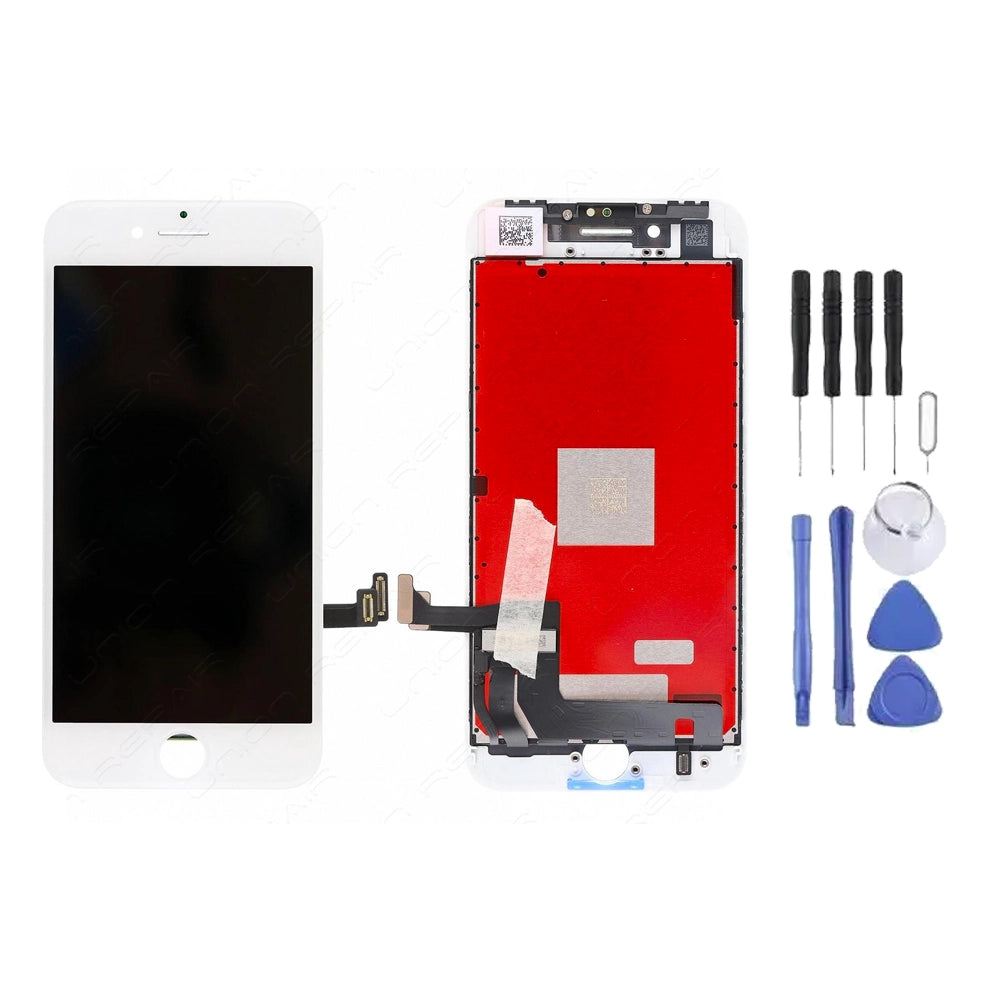 Ecran LCD + Vitre pour Apple iPhone 8 Blanc + Kit d'outils