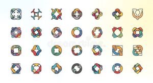 collection de logos colores modernes sur fond blanc