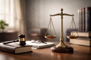 livres de droit ouverts avec lunettes sur bureau