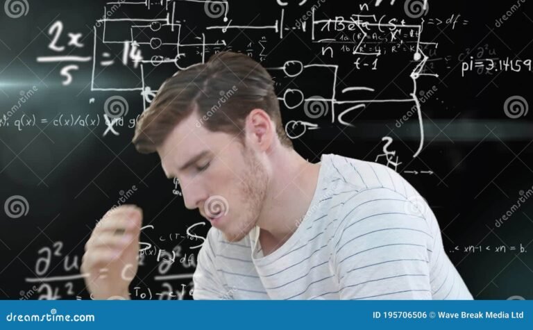 Comment Comprendre les Maths Rapidement et Facilement 2 personne reflechissant avec des chiffres flottants colores