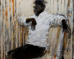 portrait artistique dhomme africain pensif