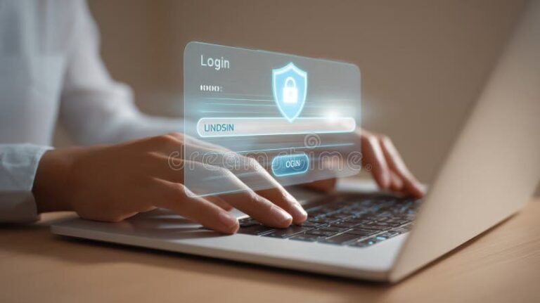 utilisateur se connectant a un portail numerique securise